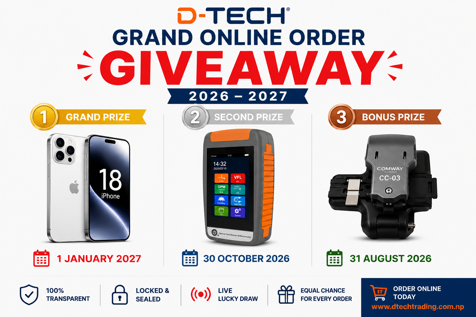 Win an iPhone 18 with the D-TECH Online Order Giveaway